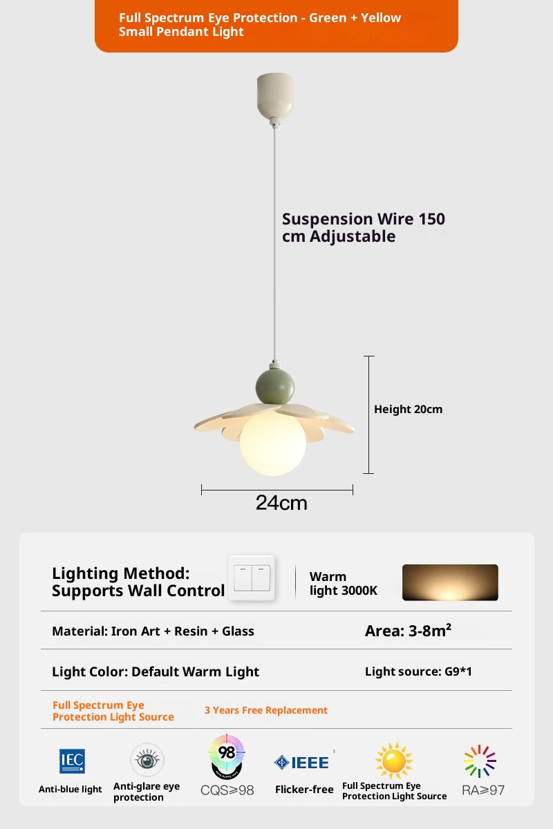 Pastel Cream Bedside Pendant Lamp