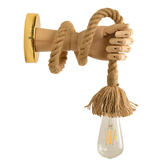 Ropewood Bedside Wall Sconce / Without Bulb / Hemp Rope Type
