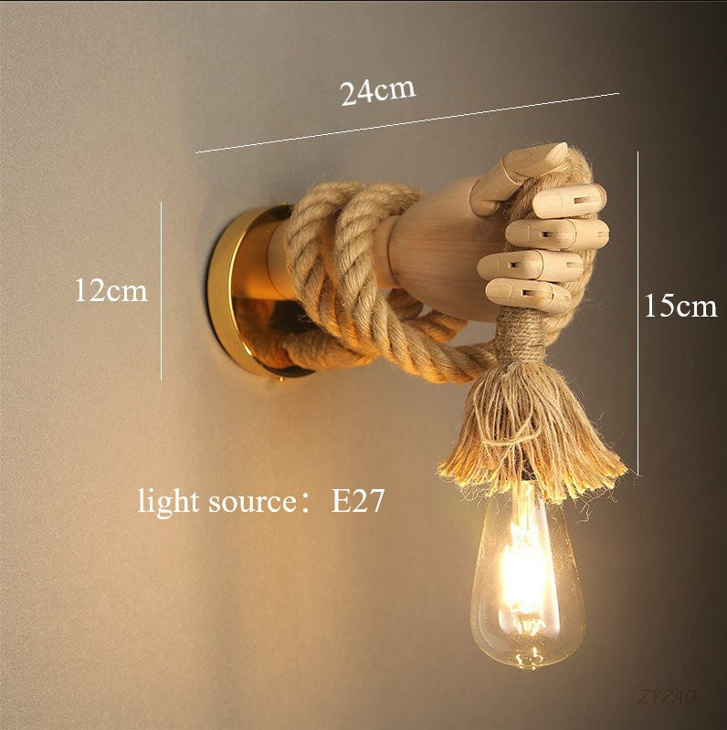 Ropewood Bedside Wall Sconce