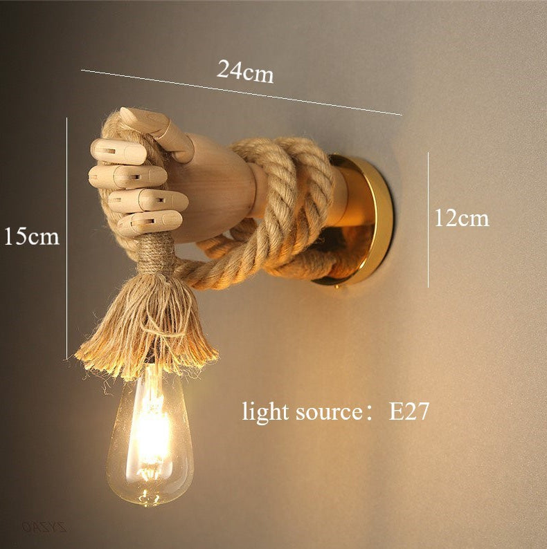 Ropewood Bedside Wall Sconce