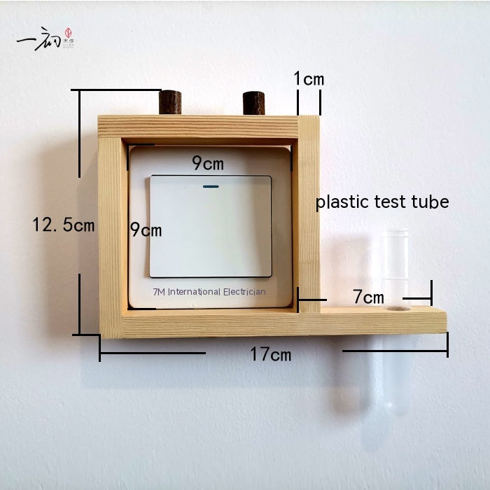 Woodland Socket Accent Frame / Wood Color House Branch Left