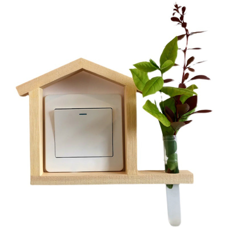 Woodland Socket Accent Frame / Flower On Log Room Cat Right