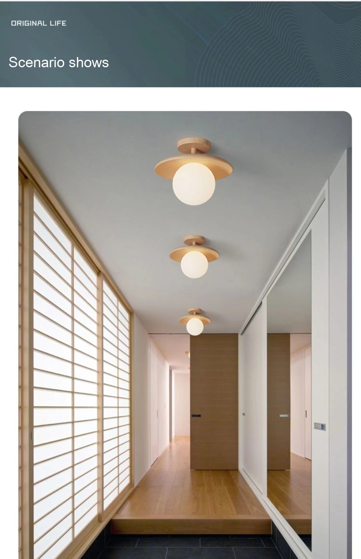 ZenWood Minimalist Ceiling Light